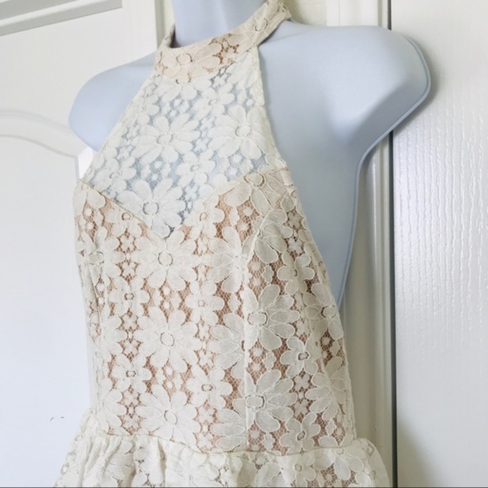 NWT VICI To Be‎ Loved dress Tiered Lace Halter size L - Picture 12 of 12